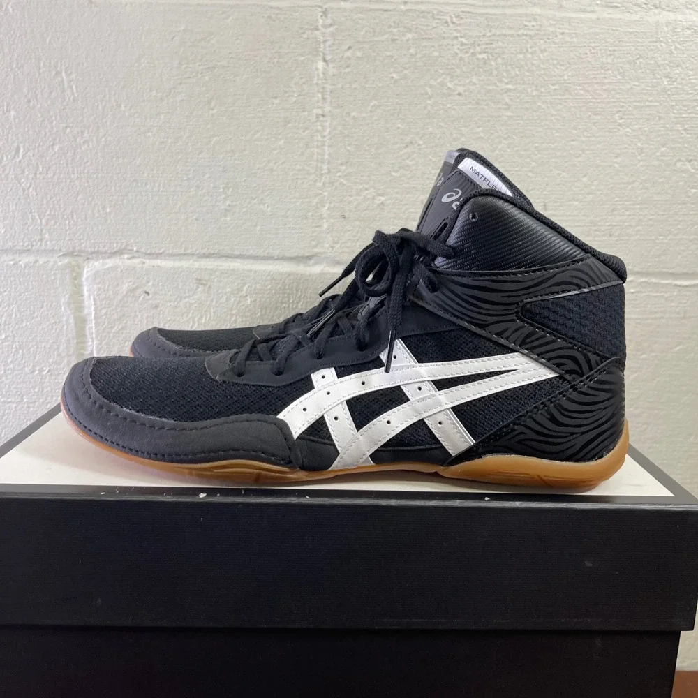 ASICS‎ Matflex 1081A051 Wrestling Shoes Black White Gum Sneakers Men's 12 US